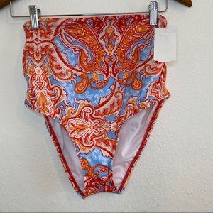 NWT Athena high waist swim bottom paisley design